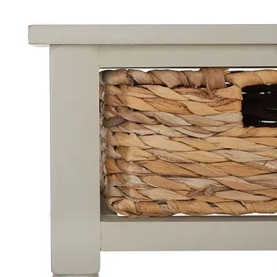 Kirkland's Pine Wood Rattan Drawer Console Table In Neutral