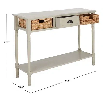 Kirkland's Pine Wood Rattan Drawer Console Table In Neutral