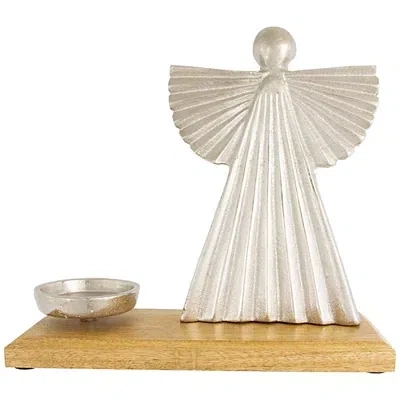 Kirkland's Metal Angel Votive Candle Holder In Silver