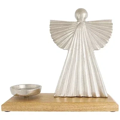 Kirkland's Metal Angel Votive Candle Holder In Silver