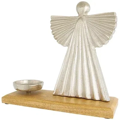 Kirkland's Metal Angel Votive Candle Holder In Silver