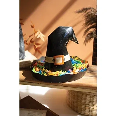 Kirkland's Recycled Iron Witch Hat Halloween Candy Bowl In Black