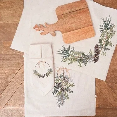 Kirkland's Christmas Pinecone Swag Table Runner In Neutral