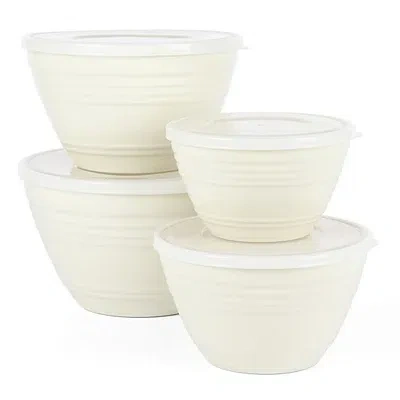 Kirkland's Martha Stewart Hoyt 8 Piece Mixing Bowl Set With Lids In White