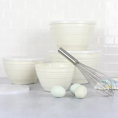 Kirkland's Martha Stewart Hoyt 8 Piece Mixing Bowl Set With Lids In White