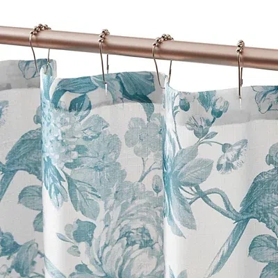 Kirkland's Bird And Hydrangea Toile Shower Curtain In Blue