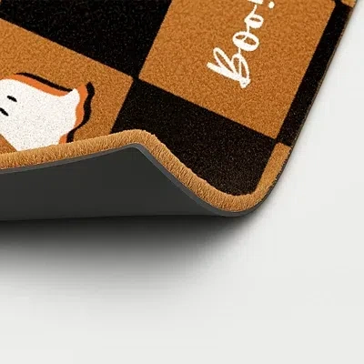 Kirkland's Boo Ghost Checkered Doormat In Black