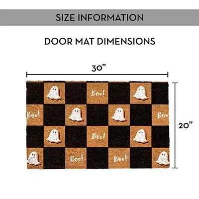 Kirkland's Boo Ghost Checkered Doormat In Black