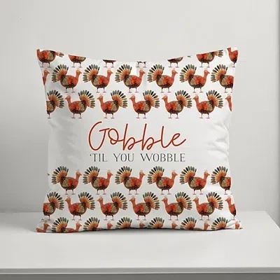 Kirkland's Gobble Til You Wobble Outdoor Pillow In Multi