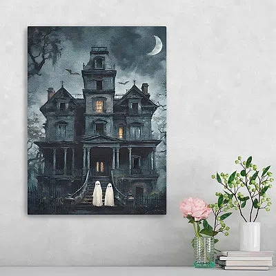 Kirkland's Me And My Boo Halloween Canvas Art Print In Blue