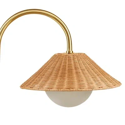 Kirkland's Laguna Rattan Weave Shade Floor Lamp In Gold