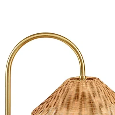 Kirkland's Laguna Rattan Weave Shade Floor Lamp In Gold