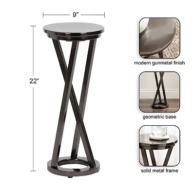 Kirkland's Allie Pewter Metal Cocktail Table In Black