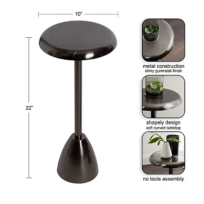 Kirkland's Morizet Pewter Round Cocktail Table In Black