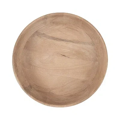 Kirkland's Ribbed Wood Decorative Bowl In Brown