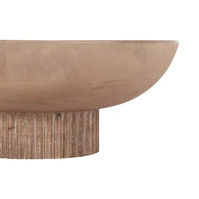 Kirkland's Ribbed Wood Decorative Bowl In Brown
