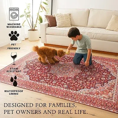 Kirkland's Ruby Kenya Washable Runner In Red