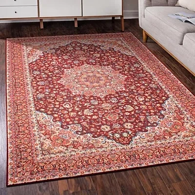 Kirkland's Ruby Kenya Washable Area Rug In Red