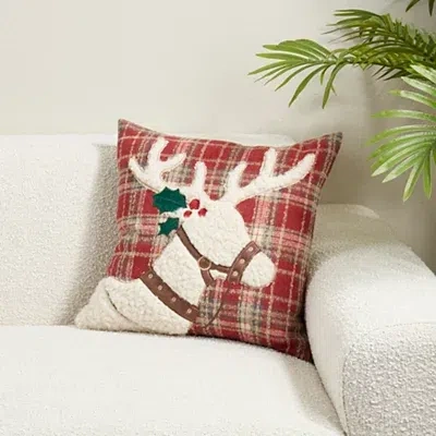 Kirkland's Sherpa Reindeer Pillow In Multi