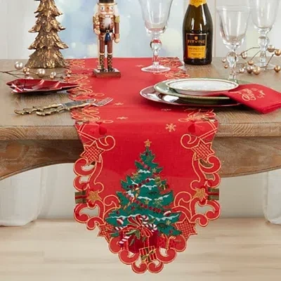 Kirkland's Christmas Tree Shaped Edge Table Runner In Multi