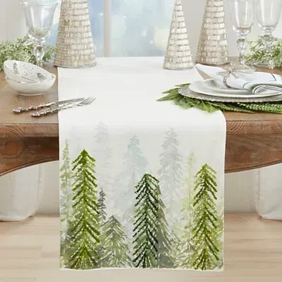 Kirkland's Printed And Beaded Trees Table Runner In Multi