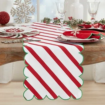 Kirkland's Stripe Scalloped Table Runner In Multi