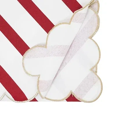 Kirkland's Stripe Scalloped Table Runner In Multi