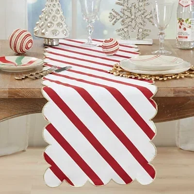 Kirkland's Stripe Scalloped Table Runner In Multi
