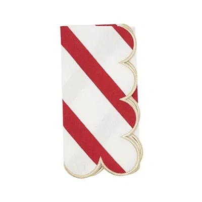 Kirkland's Stripe Scalloped Napkins In Multi