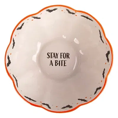 Kirkland's Stay For A Bite Black Ceramic Candy Bowl In Multi