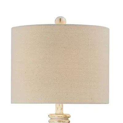 Kirkland's Twyla Distressed Cream Table Lamp In Neutral