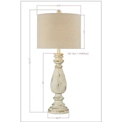 Kirkland's Twyla Distressed Cream Table Lamp In Neutral