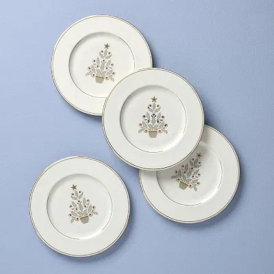 Kirkland's Lenox Federal Gold Tree Accent Plates In White