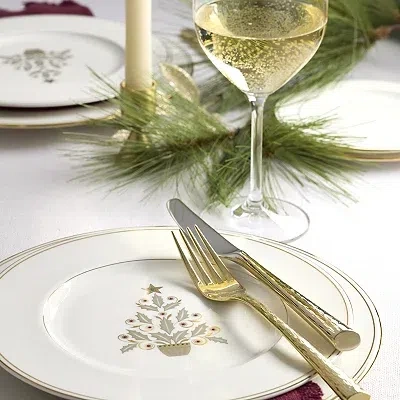 Kirkland's Lenox Federal Gold Tree Accent Plates In White