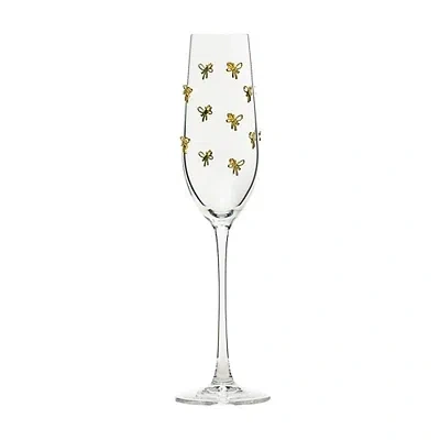 Kirkland's Bow Charm Champagne Flutes In Transparent