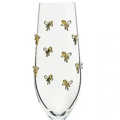 Kirkland's Bow Charm Champagne Flutes In Transparent