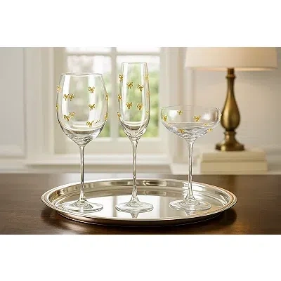 Kirkland's Bow Charm Champagne Flutes In Transparent