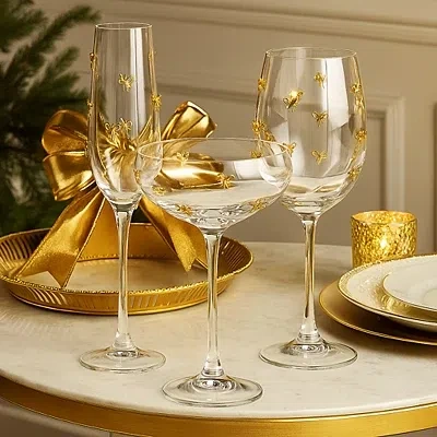 Kirkland's Bow Charm Champagne Flutes In Transparent