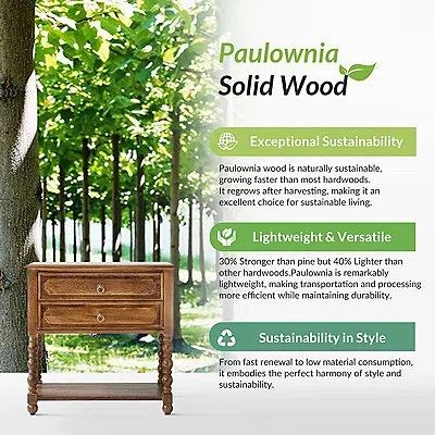 Kirkland's Walnut Wood Gwen Charging End Table In Brown