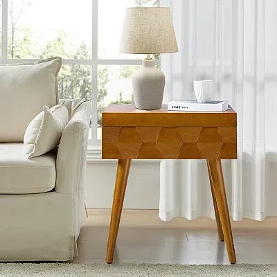 Kirkland's Acorn Brown Julian End Table In Brown