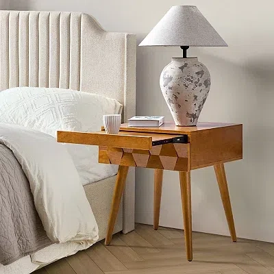 Kirkland's Acorn Brown Julian End Table In Brown