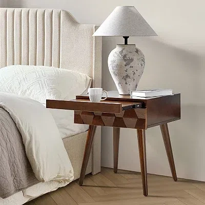 Kirkland's Walnut Brown Julian End Table In Brown