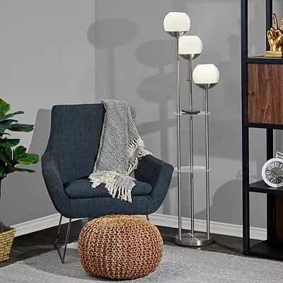 Kirkland's Globe 3-light Shelf Floor Lamp In Multi