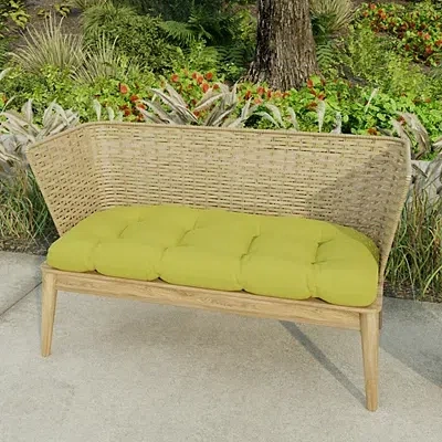 Kirkland's French Edge Outdoor Wicker Settee Cushion In Green