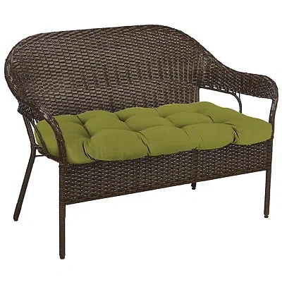 Kirkland's French Edge Outdoor Wicker Settee Cushion In Green