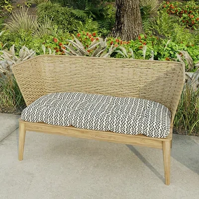 Kirkland's French Edge Outdoor Wicker Settee Cushion In Black