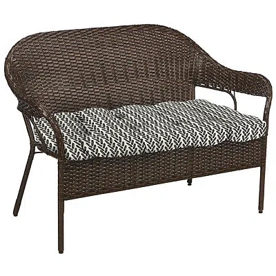 Kirkland's French Edge Outdoor Wicker Settee Cushion In Black