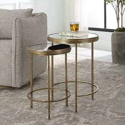 Kirkland's Nesting Side Table Set In Gold