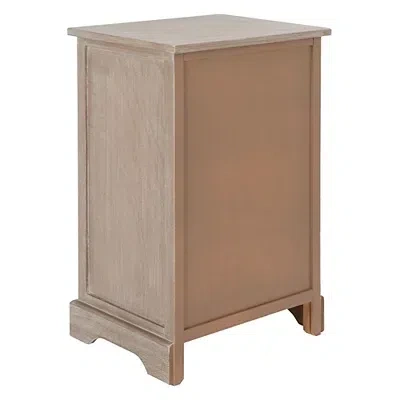 Kirkland's Whitewashed Brown Wood Side Table With Baskets In Neutral