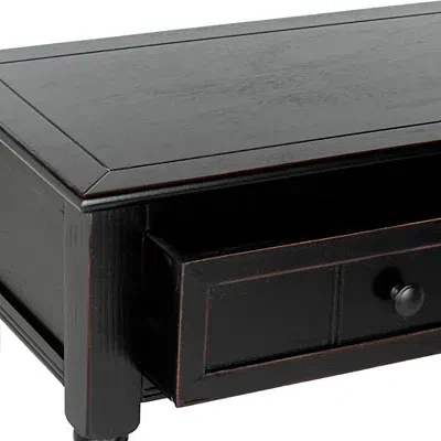 Kirkland's Distressed Black Wood 2-drawer Console Table In Black